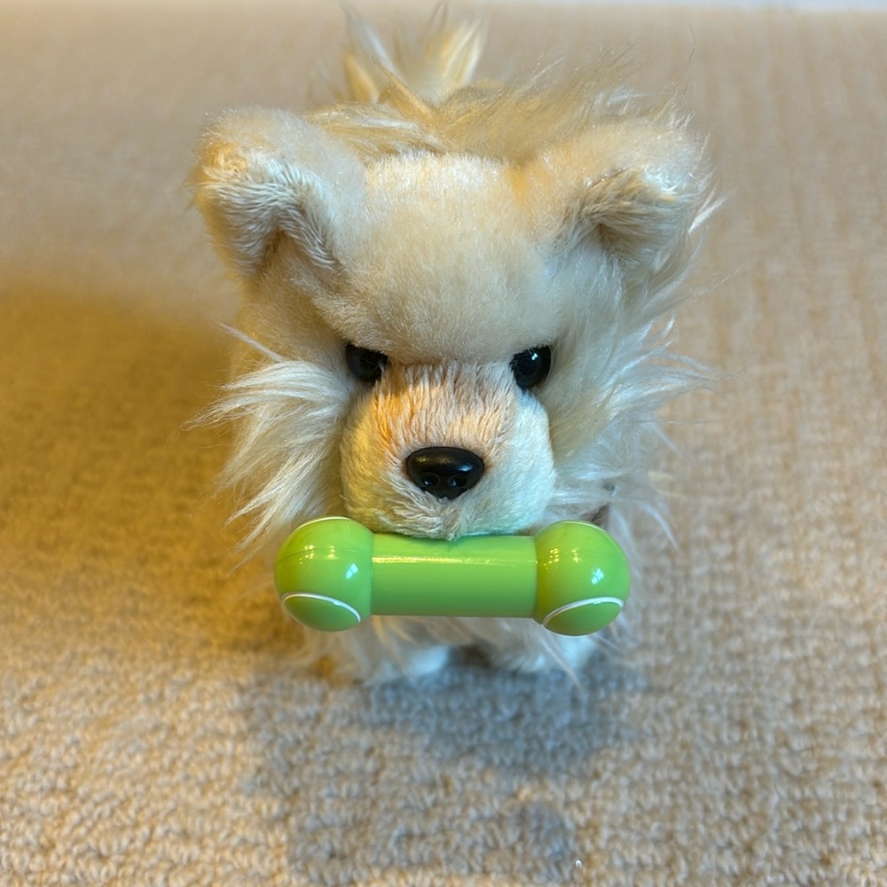 American Girl dog with collar and magnetic bone